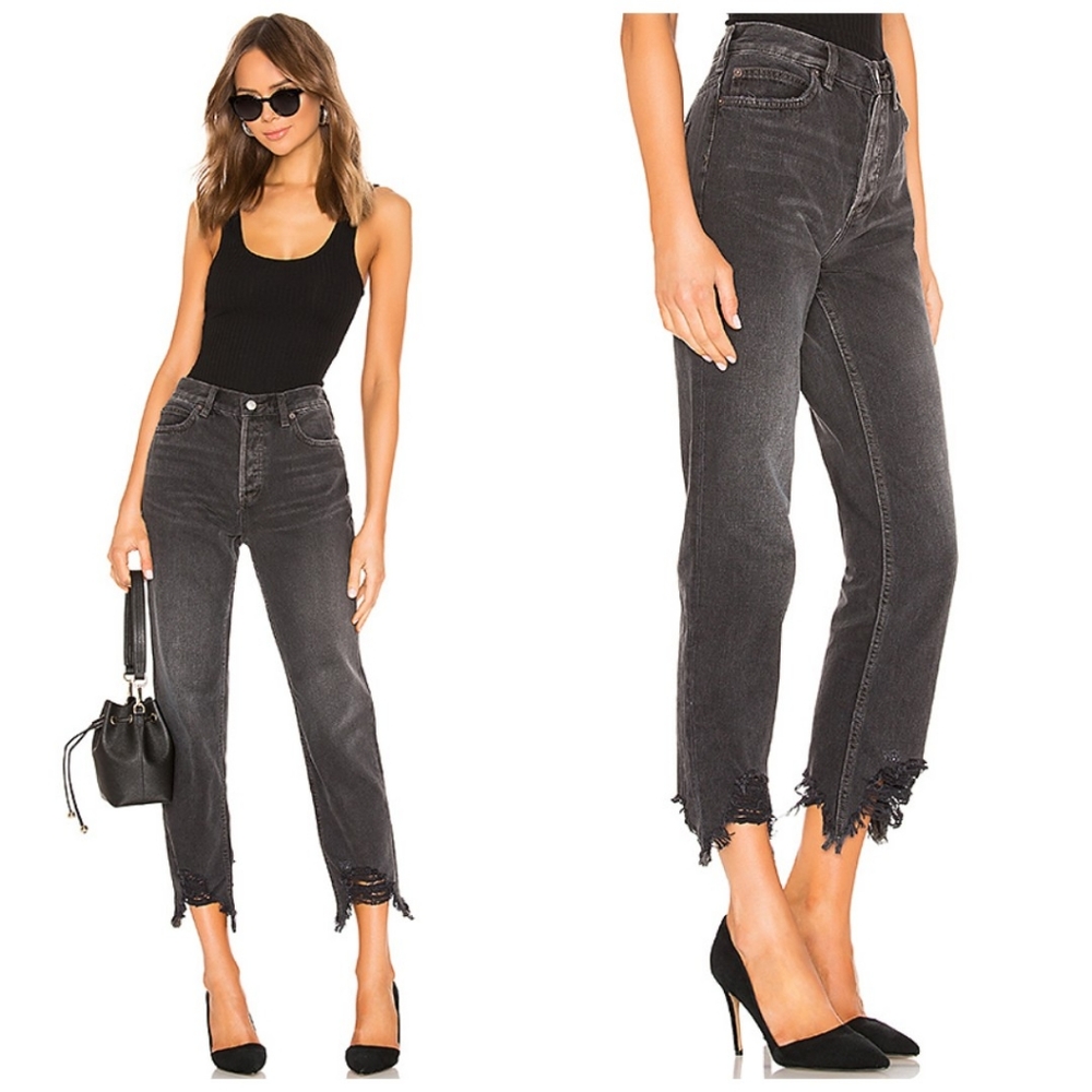 NWT Free People Chewed Up Midrise Straight Jean 25
